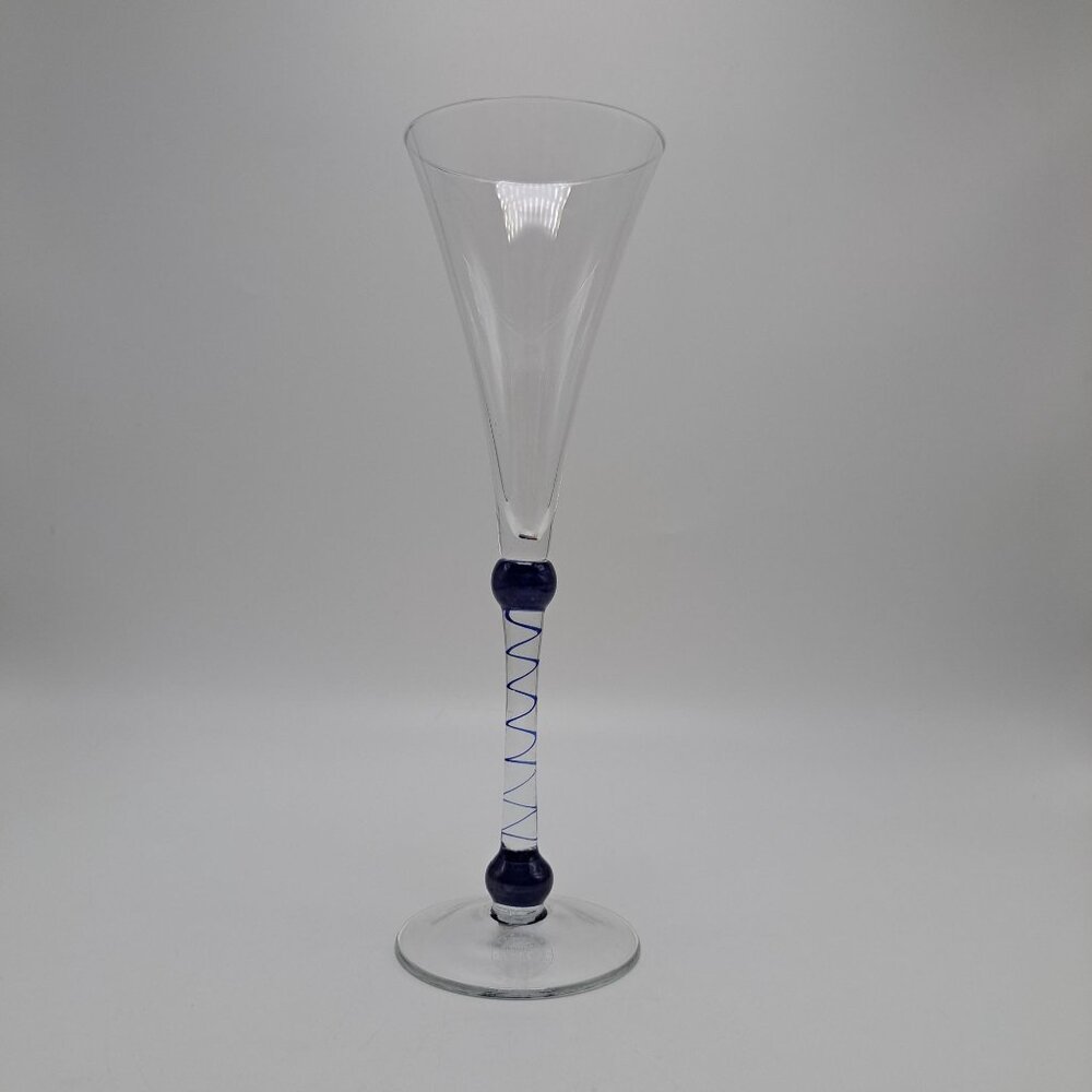 Martini & Rossi Asti Millennium 2000 Crystal Art Glass Champagne Flute
